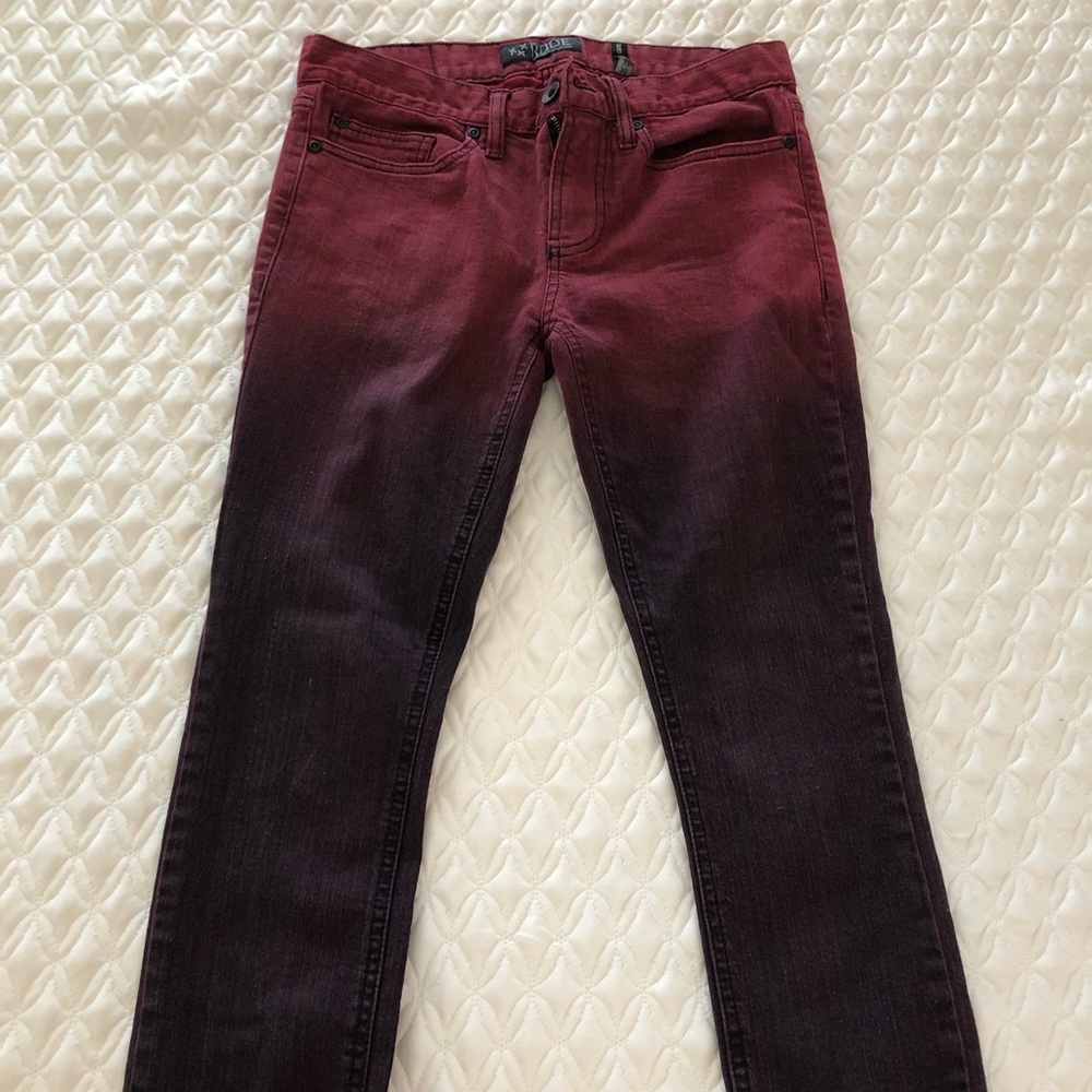 Ombré Red to Black Super Skinny 30X32 RUDE Jean